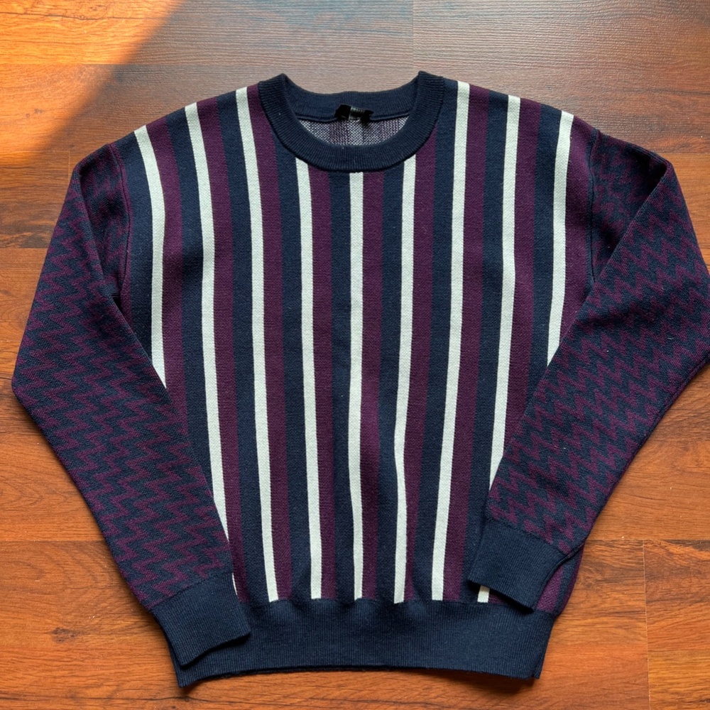 Joseph Wool Striped Sweater Plum